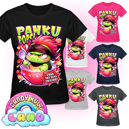 Panku Pops Cereal - Candy Kult Land REGULAR FIT Ladies T-Shirt - Candy Kult - Candy Cult - Candy Kult Land - Wishbone - Boo Kitty - Panku - Frosti - Toxic Kitten - Hex-Heart - Cult Candy - Cake High Heels - [product_vendor}