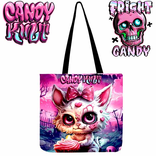 From Paris To The Grave Fright Candy Reusable Canvas Shopping Tote - Candy Kult - Candy Cult - Cult Candy - Cake High Heels - [product_vendor}