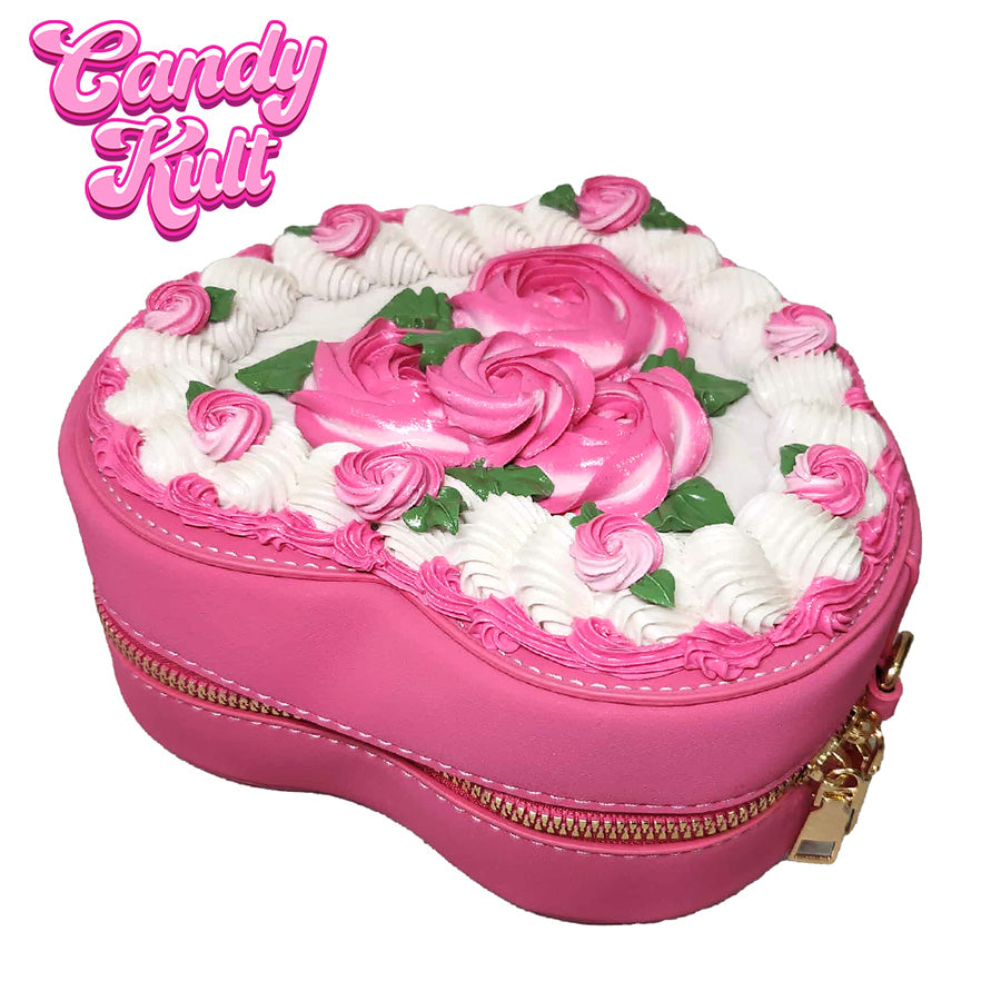 Dark Pink Rose Cake Candy Kult Convertible Crossbody Bag / Hand Bag