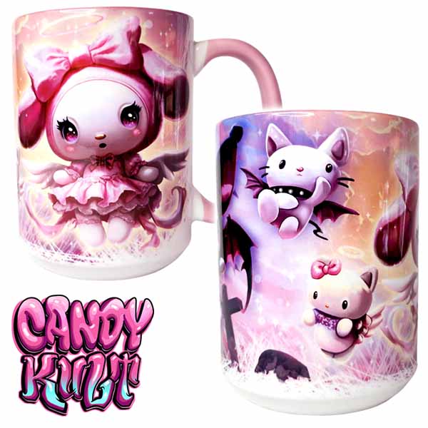 Good Vs Evil Kawaii Candy Large Mug - Candy Kult - Candy Cult - Cult Candy - Cake High Heels - [product_vendor}