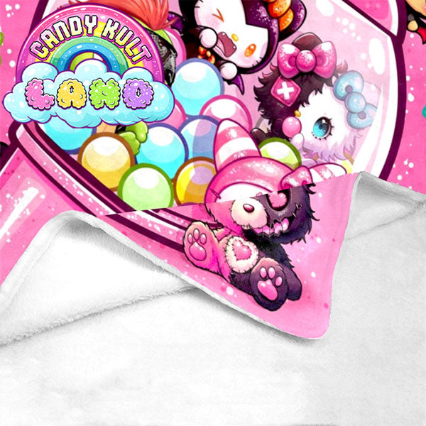 Candy Kult Land Pink Gumball Machine Micro Fleece Blanket