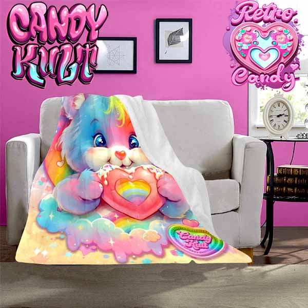 For The Love Of Rainbows Retro Candy Micro Fleece Blanket - Candy Kult - Candy Cult - Cult Candy - Cake High Heels - [product_vendor}