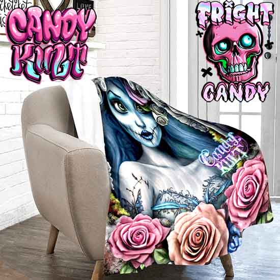 Corpse Bride Waiting For You Fright Candy Micro Fleece Blanket - Candy Kult - Candy Cult - Candy Kult Land - Wishbone - Boo Kitty - Panku - Frosti - Toxic Kitten - Hex-Heart - Cult Candy - Cake High Heels - [product_vendor}