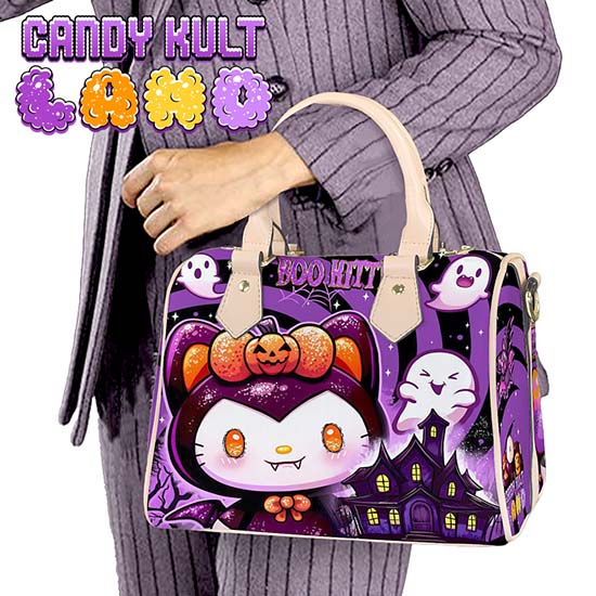 Boo Kitty Origins Candy Kult Land Beige Boston Crossbody Handbag - Candy Kult - Candy Cult - Candy Kult Land - Wishbone - Boo Kitty - Panku - Frosti - Toxic Kitten - Hex-Heart - Cult Candy - Cake High Heels - [product_vendor}