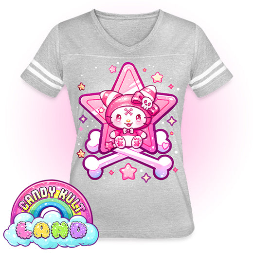 Wishbone Crossbones - Candy Kult Land Women’s Vintage Sport T-Shirt - Candy Kult - Candy Cult - Candy Kult Land - Wishbone - Boo Kitty - Panku - Frosti - Toxic Kitten - Hex-Heart - Cult Candy - Cake High Heels - [product_vendor}
