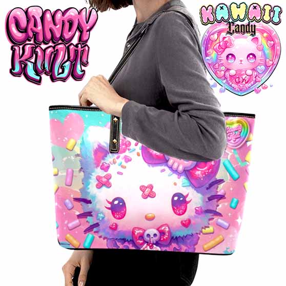 Pastel Purrfection Kawaii Candy Large Tote Bag - Candy Kult - Candy Cult - Cult Candy - Cake High Heels - [product_vendor}
