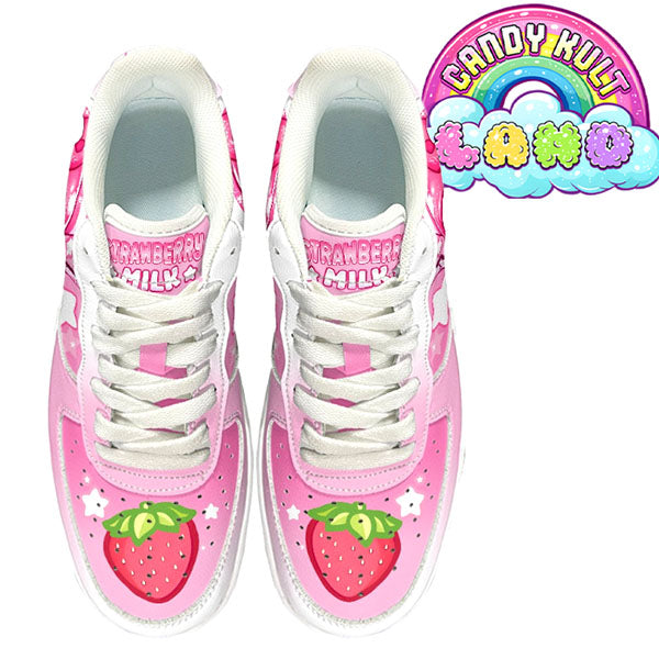 Wishbone Strawberry Milk Candy Kult Kicks Women's Sneakers - Candy Kult - Candy Cult - Candy Kult Land - Wishbone - Boo Kitty - Panku - Frosti - Toxic Kitten - Hex-Heart - Cult Candy - Cake High Heels - [product_vendor}