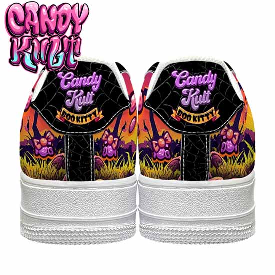 Boo Kitty Sunset Graveyard Candy Kult Kicks Women's Sneakers V4 - Candy Kult - Candy Cult - Cult Candy - Cake High Heels - [product_vendor}