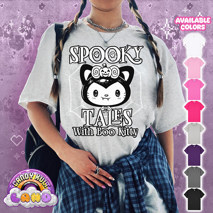 Spooky Tales With Boo Kitty - Candy Kult Land Graphic Tee