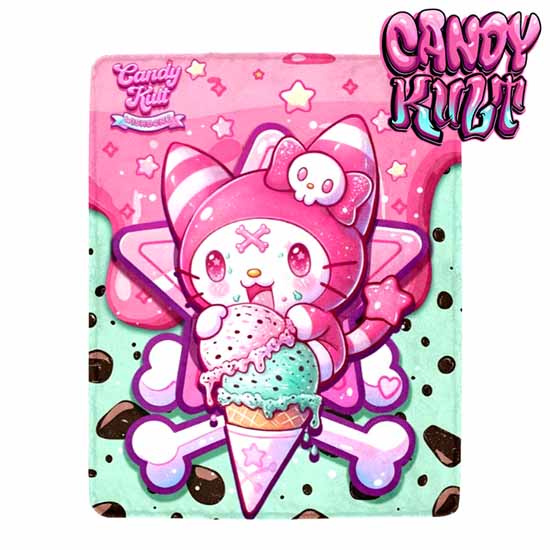 Wishbone Mint Ice Cream Kawaii Candy Micro Fleece Blanket - Candy Kult - Candy Cult - Cult Candy - Cake High Heels - [product_vendor}
