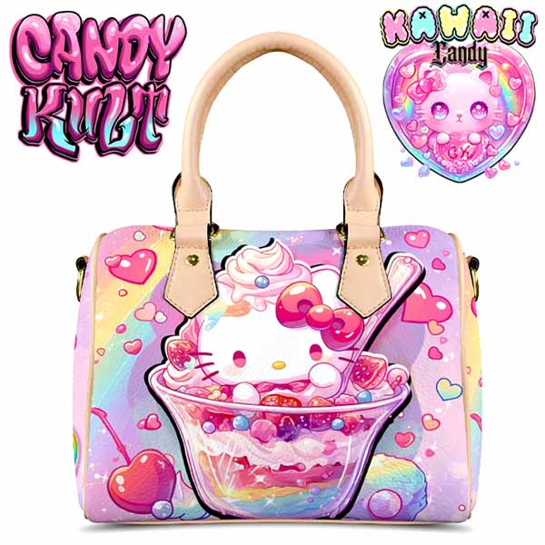 Sundae Kitty Kawaii Candy Beige Boston Crossbody Handbag - Candy Kult - Candy Cult - Cult Candy - Cake High Heels - [product_vendor}