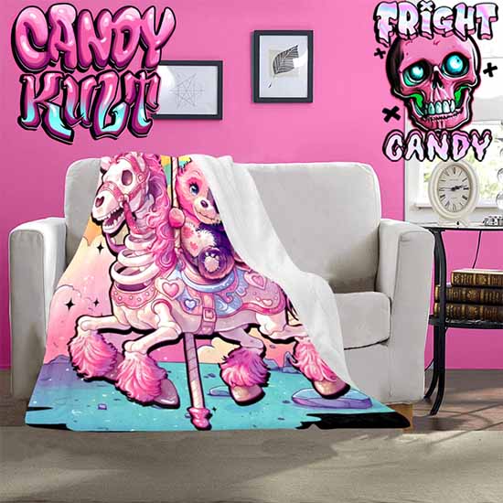Spooky Bear Carousel Fright Candy Micro Fleece Blanket - Candy Kult - Candy Cult - Cult Candy - Cake High Heels - [product_vendor}
