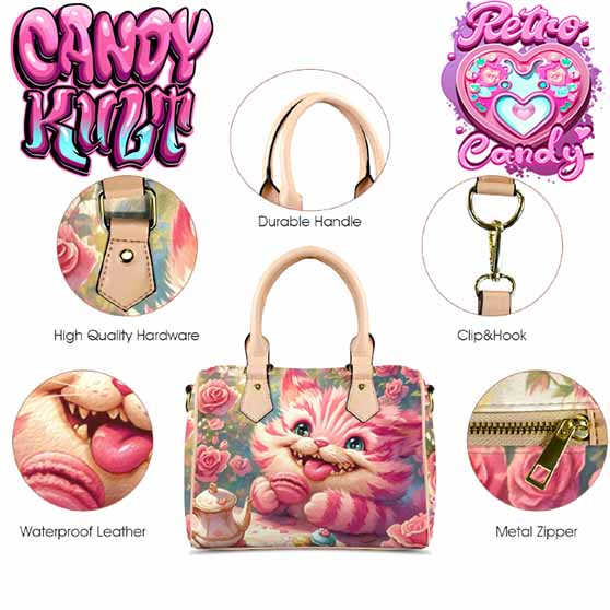 Rose Garden Tea Party Retro Candy Beige Boston Crossbody Handbag - Candy Kult - Candy Cult - Cult Candy - Cake High Heels - [product_vendor}