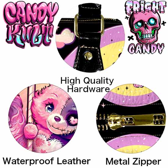 Spooky Bear Carousel Fright Candy Boston Crossbody Handbag - Candy Kult - Candy Cult - Cult Candy - Cake High Heels - [product_vendor}