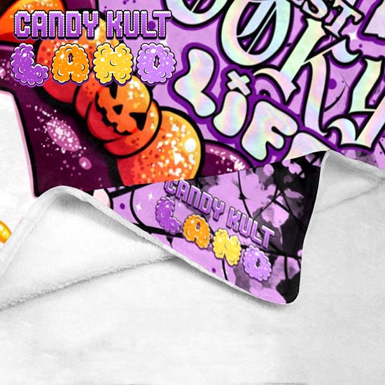 Boo Kitty Best Spooky Life Candy Kult Land Micro Fleece Blanket - Candy Kult - Candy Cult - Candy Kult Land - Wishbone - Boo Kitty - Panku - Frosti - Toxic Kitten - Hex-Heart - Cult Candy - Cake High Heels - [product_vendor}