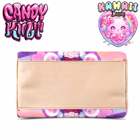 Pastel Purrfection Kawaii Candy Beige Boston Crossbody Handbag - Candy Kult - Candy Cult - Cult Candy - Cake High Heels - [product_vendor}