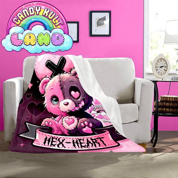 Hex-Heart Candy Kult Land Micro Fleece Blanket - Candy Kult - Candy Cult - Candy Kult Land - Wishbone - Boo Kitty - Panku - Frosti - Toxic Kitten - Hex-Heart - Cult Candy - Cake High Heels - [product_vendor}