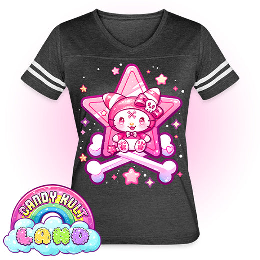 Wishbone Crossbones - Candy Kult Land Women’s Vintage Sport T-Shirt - Candy Kult - Candy Cult - Candy Kult Land - Wishbone - Boo Kitty - Panku - Frosti - Toxic Kitten - Hex-Heart - Cult Candy - Cake High Heels - [product_vendor}