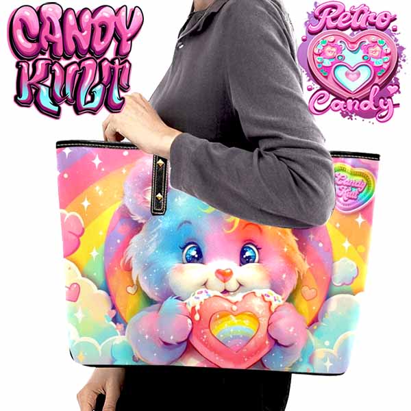 For The Love Of Rainbows Retro Candy Large Tote Bag - Candy Kult - Candy Cult - Cult Candy - Cake High Heels - [product_vendor}