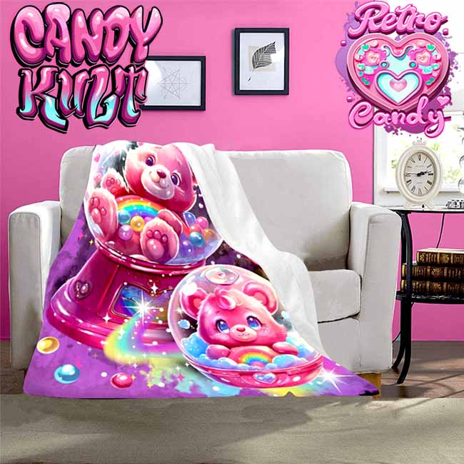 Gumball Wishes Retro Candy Micro Fleece Blanket - Candy Kult - Candy Cult - Candy Kult Land - Wishbone - Boo Kitty - Panku - Frosti - Toxic Kitten - Hex-Heart - Cult Candy - Cake High Heels - [product_vendor}