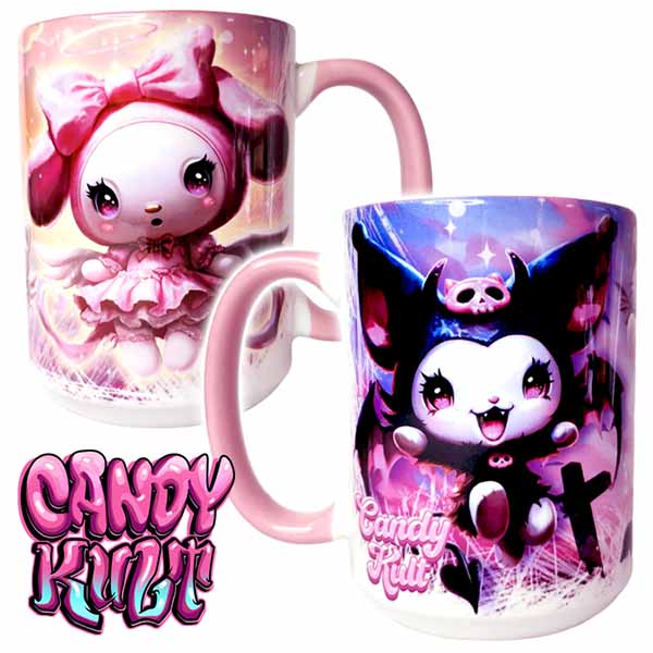 Good Vs Evil Kawaii Candy Large Mug - Candy Kult - Candy Cult - Cult Candy - Cake High Heels - [product_vendor}