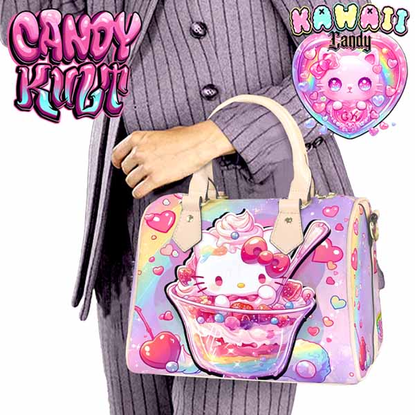 Sundae Kitty Kawaii Candy Beige Boston Crossbody Handbag - Candy Kult - Candy Cult - Cult Candy - Cake High Heels - [product_vendor}