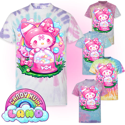 Wishbone Gumball Machine - Candy Kult Land Unisex Tie Dye T-Shirt - Candy Kult - Candy Cult - Candy Kult Land - Wishbone - Boo Kitty - Panku - Frosti - Toxic Kitten - Hex-Heart - Cult Candy - Cake High Heels - [product_vendor}