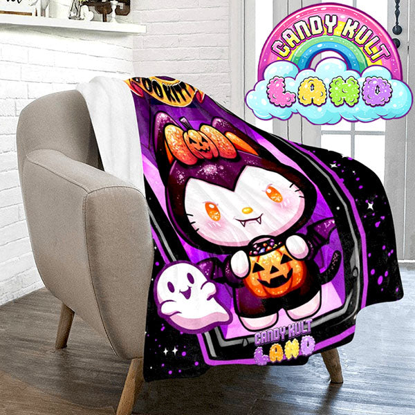 Boo Kitty Coffin Candy Kult Land Micro Fleece Blanket - Candy Kult - Candy Cult - Candy Kult Land - Wishbone - Boo Kitty - Panku - Frosti - Toxic Kitten - Hex-Heart - Cult Candy - Cake High Heels - [product_vendor}