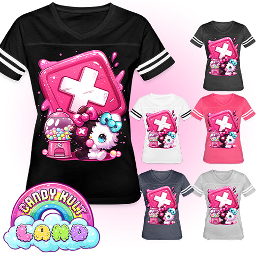 Toxic Kitten Bubble Gum Logo - Candy Kult Land Women’s Vintage Sport T-Shirt - Candy Kult - Candy Cult - Candy Kult Land - Wishbone - Boo Kitty - Panku - Frosti - Toxic Kitten - Hex-Heart - Cult Candy - Cake High Heels - [product_vendor}