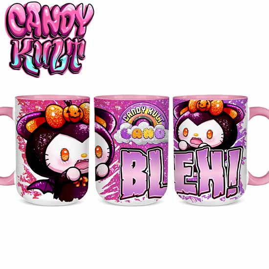 Boo Kitty Bleh Candy Kult Land Pink Handle Large Mug - Candy Kult - Candy Cult - Candy Kult Land - Wishbone - Boo Kitty - Panku - Frosti - Toxic Kitten - Hex-Heart - Cult Candy - Cake High Heels - [product_vendor}