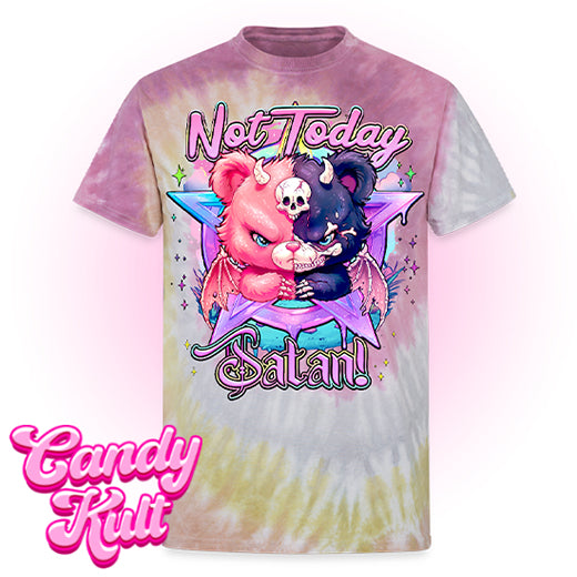 Not Today Satan Pentagram - Fright Candy Unisex Tie Dye T-Shirt - Candy Kult - Candy Cult - Candy Kult Land - Wishbone - Boo Kitty - Panku - Frosti - Toxic Kitten - Hex-Heart - Cult Candy - Cake High Heels - [product_vendor}