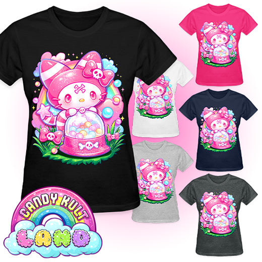 Wishbone Gumball Machine - Candy Kult land REGULAR FIT Ladies T-Shirt - Candy Kult - Candy Cult - Candy Kult Land - Wishbone - Boo Kitty - Panku - Frosti - Toxic Kitten - Hex-Heart - Cult Candy - Cake High Heels - [product_vendor}