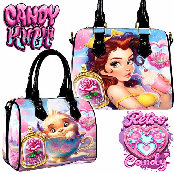 Beauty & The Beast Retro Candy Boston Crossbody Handbag - Candy Kult - Candy Cult - Cult Candy - Cake High Heels - [product_vendor}