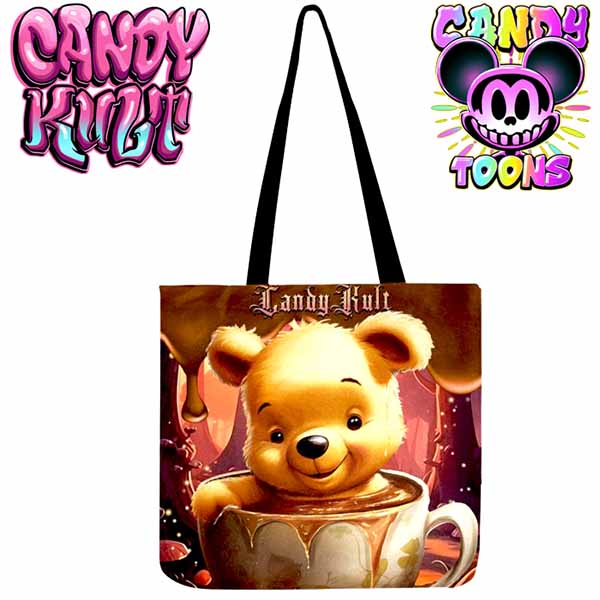 Winnie Coffee Candy Toons Reusable Canvas Shopping Tote - Candy Kult - Candy Cult - Cult Candy - Cake High Heels - [product_vendor}