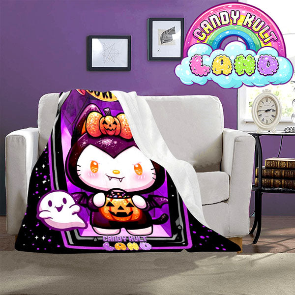 Boo Kitty Coffin Candy Kult Land Micro Fleece Blanket - Candy Kult - Candy Cult - Candy Kult Land - Wishbone - Boo Kitty - Panku - Frosti - Toxic Kitten - Hex-Heart - Cult Candy - Cake High Heels - [product_vendor}