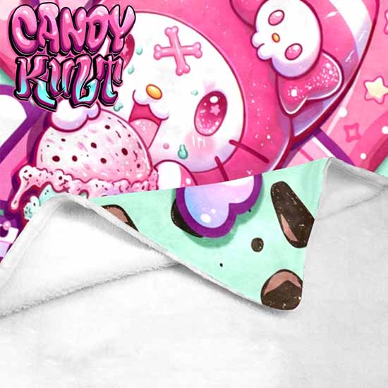 Wishbone Mint Ice Cream Kawaii Candy Micro Fleece Blanket - Candy Kult - Candy Cult - Cult Candy - Cake High Heels - [product_vendor}