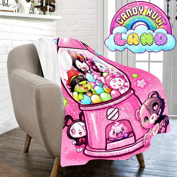 Candy Kult Land Pink Gumball Machine Micro Fleece Blanket