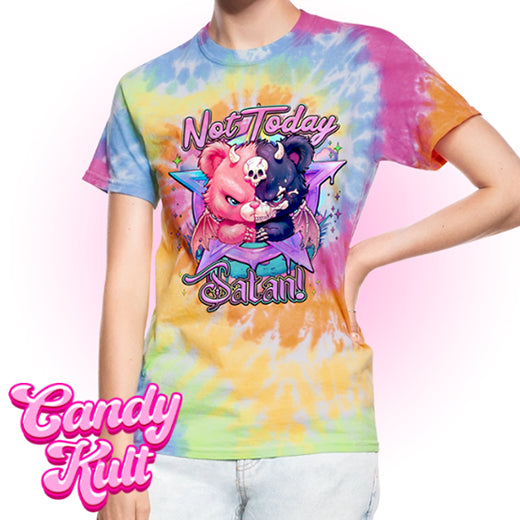 Not Today Satan Pentagram - Fright Candy Unisex Tie Dye T-Shirt - Candy Kult - Candy Cult - Candy Kult Land - Wishbone - Boo Kitty - Panku - Frosti - Toxic Kitten - Hex-Heart - Cult Candy - Cake High Heels - [product_vendor}