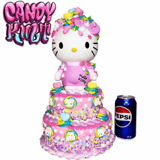 Hello Kitty 2 Tier Confetti Cake Sculpture - Candy Kult - Candy Cult - Candy Kult Land - Wishbone - Boo Kitty - Panku - Frosti - Toxic Kitten - Hex-Heart - Cult Candy - Cake High Heels - [product_vendor}