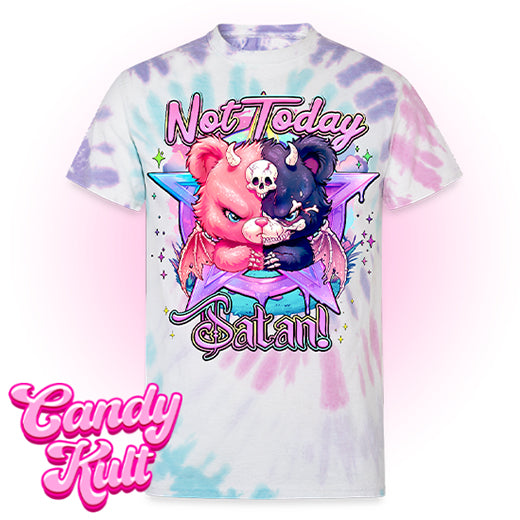 Not Today Satan Pentagram - Fright Candy Unisex Tie Dye T-Shirt - Candy Kult - Candy Cult - Candy Kult Land - Wishbone - Boo Kitty - Panku - Frosti - Toxic Kitten - Hex-Heart - Cult Candy - Cake High Heels - [product_vendor}