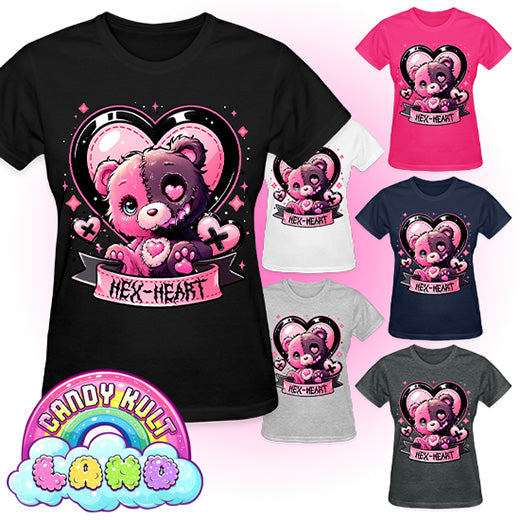 Hex-Heart - Candy Kult land REGULAR FIT Ladies T-Shirt - Candy Kult - Candy Cult - Candy Kult Land - Wishbone - Boo Kitty - Panku - Frosti - Toxic Kitten - Hex-Heart - Cult Candy - Cake High Heels - [product_vendor}