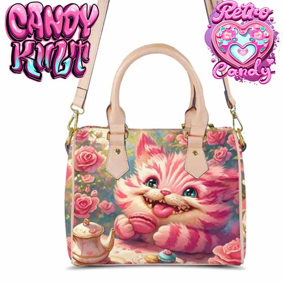 Rose Garden Tea Party Retro Candy Beige Boston Crossbody Handbag - Candy Kult - Candy Cult - Cult Candy - Cake High Heels - [product_vendor}