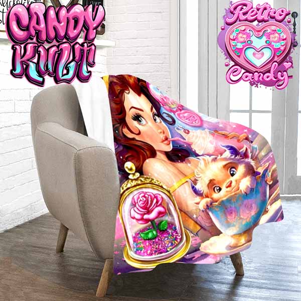 Beauty & The Beast Retro Candy Micro Fleece Blanket - Candy Kult - Candy Cult - Cult Candy - Cake High Heels - [product_vendor}