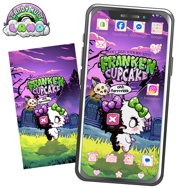 FREE Toxic Kitten & Mr Glow Bottom Franken Cupcake Candy Kult Land Phone Wallpaper