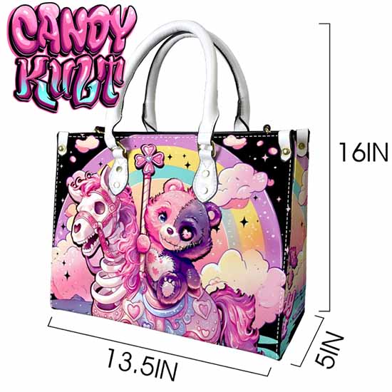 Spooky Bear Carousel Fright Candy White PU Leather Crossbody Handbag - Candy Kult - Candy Cult - Cult Candy - Cake High Heels - [product_vendor}