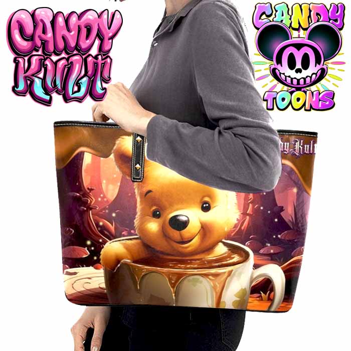 Winnie Coffee Candy Toons Large Tote Bag - Candy Kult - Candy Cult - Candy Kult Land - Wishbone - Boo Kitty - Panku - Frosti - Toxic Kitten - Hex-Heart - Cult Candy - Cake High Heels - [product_vendor}