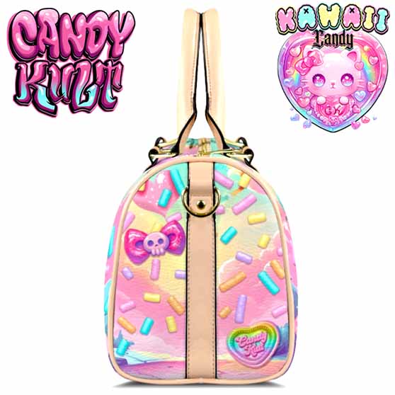 Pastel Purrfection Kawaii Candy Beige Boston Crossbody Handbag - Candy Kult - Candy Cult - Cult Candy - Cake High Heels - [product_vendor}