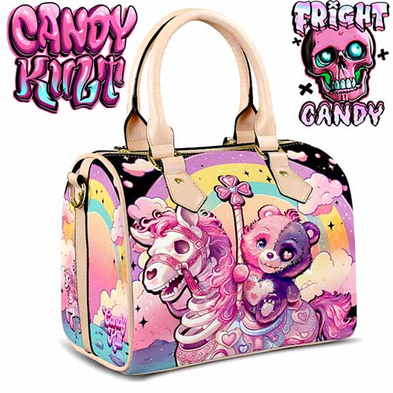 Spooky Bear Carousel Fright Candy Beige Boston Crossbody Handbag - Candy Kult - Candy Cult - Cult Candy - Cake High Heels - [product_vendor}
