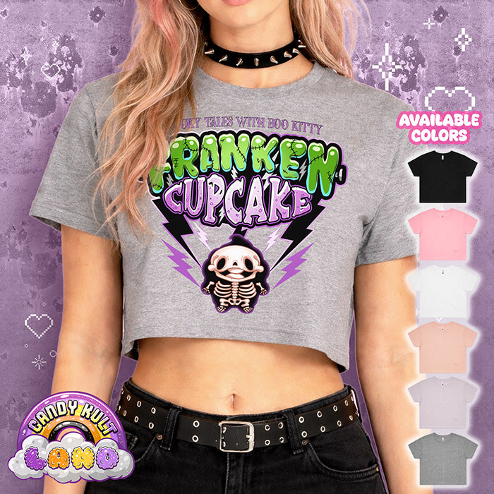 Franken Cupcake Skeleton Frosti Premium Crop Tee