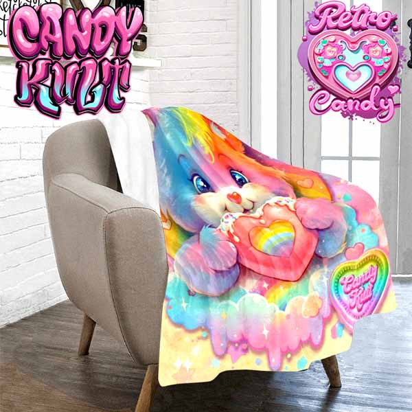 For The Love Of Rainbows Retro Candy Micro Fleece Blanket - Candy Kult - Candy Cult - Cult Candy - Cake High Heels - [product_vendor}